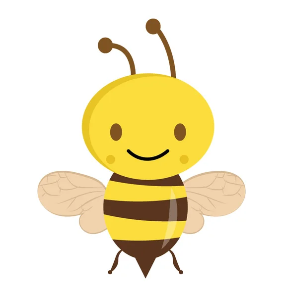 Lapos Ikon Ból Egy Rajzfilm Méh — Stock Vector