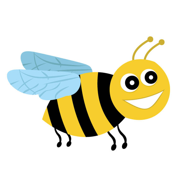 Flat icon of a cartoon bee 