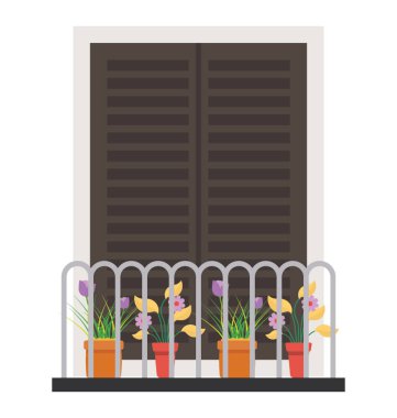 Dış ev resmeden bir açık pencere 