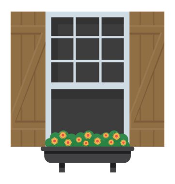 Dış ev resmeden bir açık pencere 