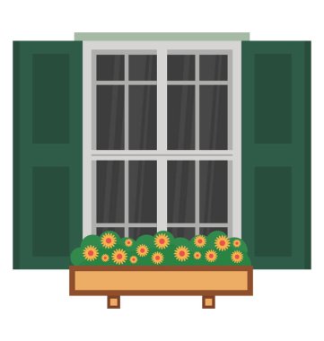 Geleneksel bir mimari ev bir pencerede 