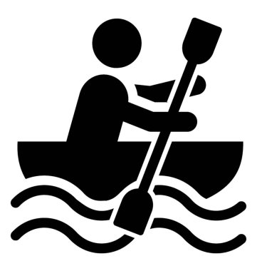 Bir kişi bir teknede eğleniyor, rafting 