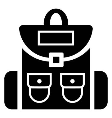 Bir torba içinde seyahat etmek Bagaj tasvir eden malzeme ile bir simge 