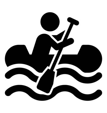 Bir kişi bir teknede eğleniyor, rafting 