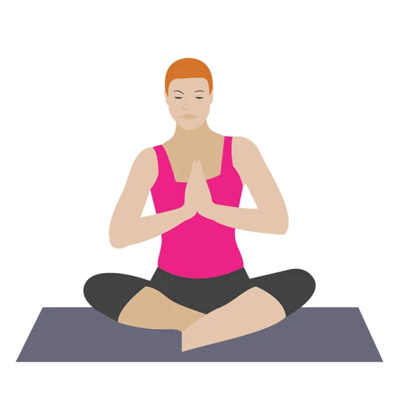 Conception Icône Plate Yoga Style Bouddha — Image vectorielle