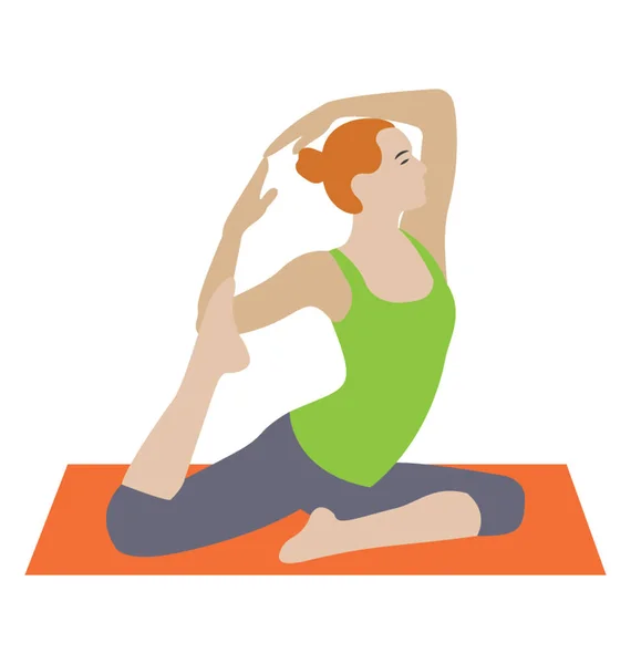 Icono Plano Diseño Yoga — Vector de stock