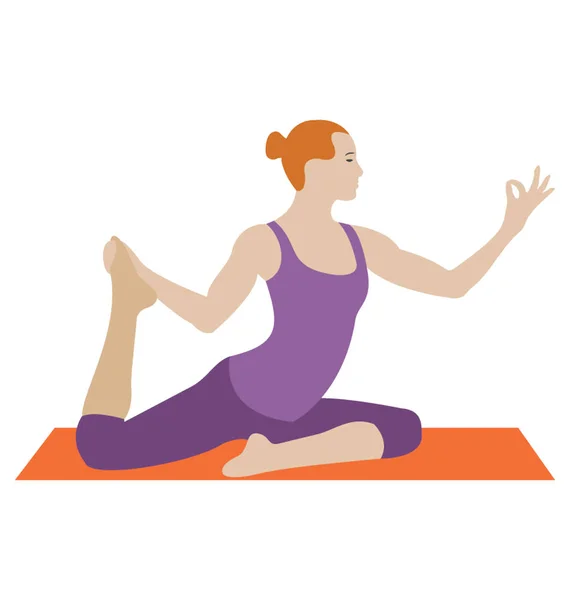 Icono Plano Diseño Yoga — Vector de stock