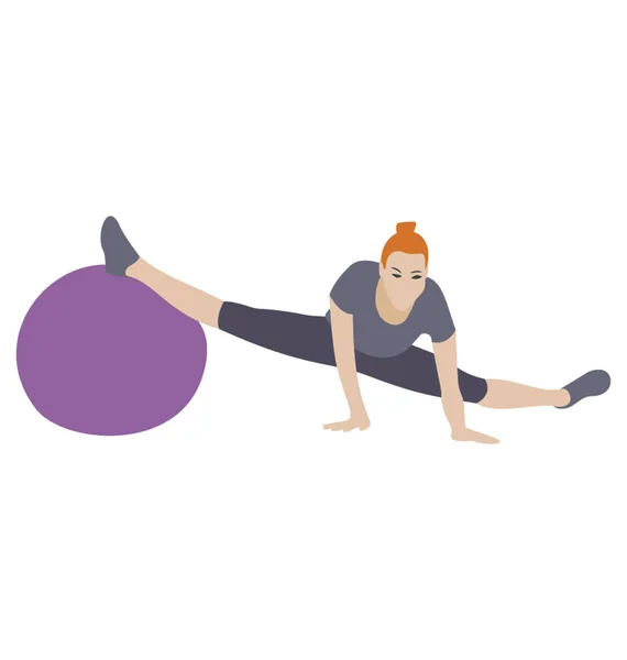 Тренировочные Упражнения Икона Фитнес Мяч — стоковый вектор