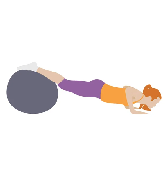 Training Oefening Plat Pictogram Fitness Bal — Stockvector