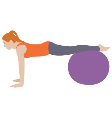 Egzersiz egzersiz düz simgesi, fitness topu 