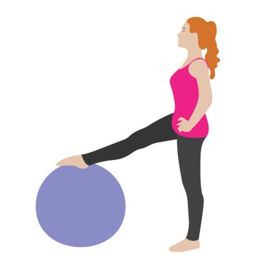 Egzersiz egzersiz düz simgesi, fitness topu 