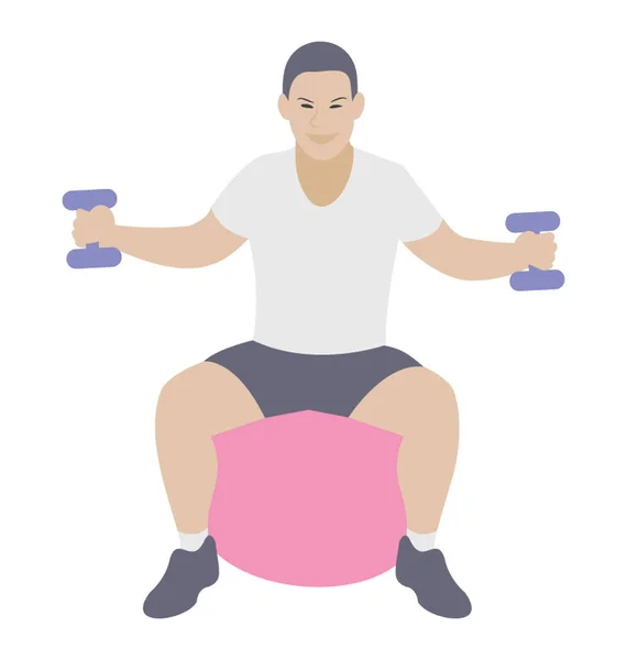 Dumbbells Exercício Design Ícone Plana Músculos Bíceps —  Vetores de Stock