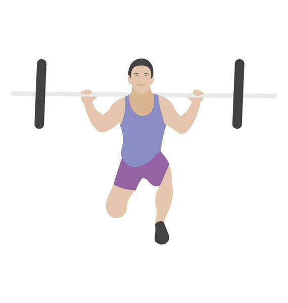 Barbell Exercício Design Ícone Plana —  Vetores de Stock