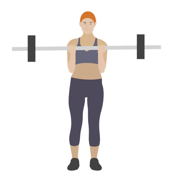 Barbell Oefening Plat Pictogram Ontwerp — Stockvector