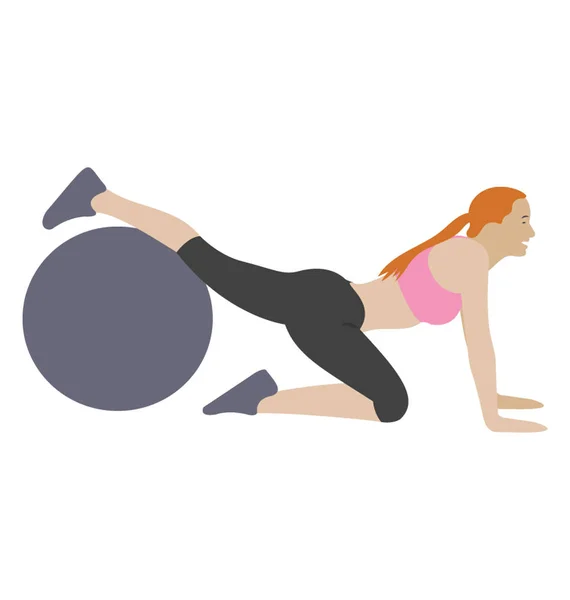 Тренировочные Упражнения Икона Фитнес Мяч — стоковый вектор