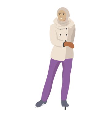 Buz patencisi kadın avatar düz simgesi 