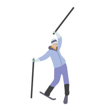 Serbest stil kayak, kış sporları düz simgesi 