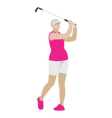 Kadın golf oyuncu düz simgesi 