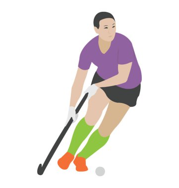 Hokey oyuncu düz vektör 