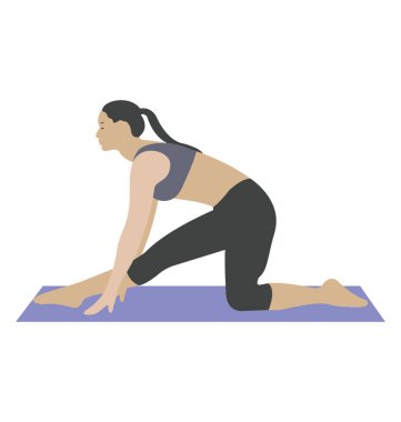 Aerobik, streç kasları düz simgesi 