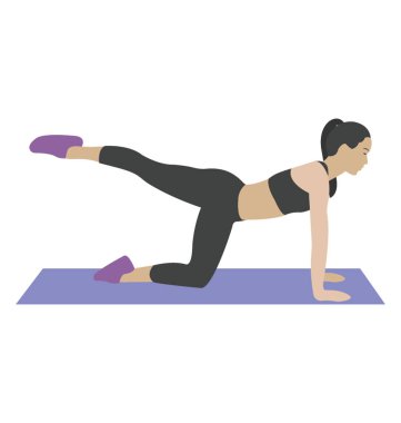 Aerobik, planking düz simgesi 