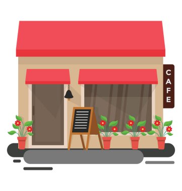 Kafe, kahvehane açıklayıcı çizimi 