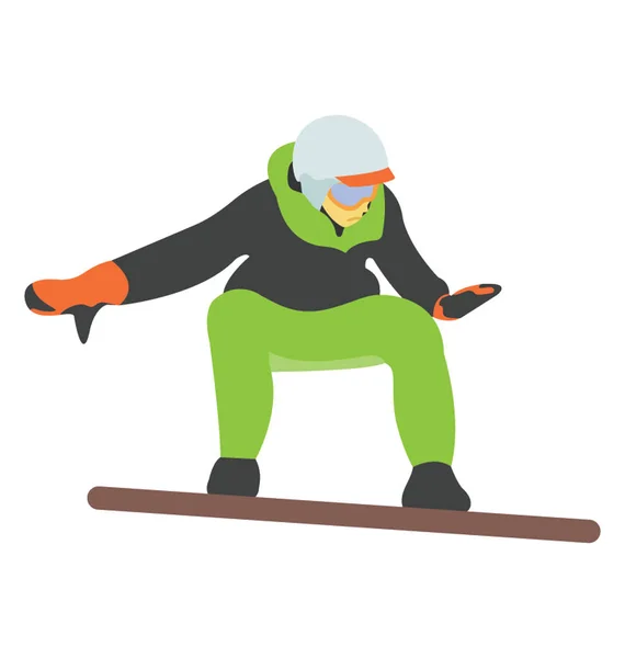 Snowboard Icono Plano Deportes Invierno — Vector de stock