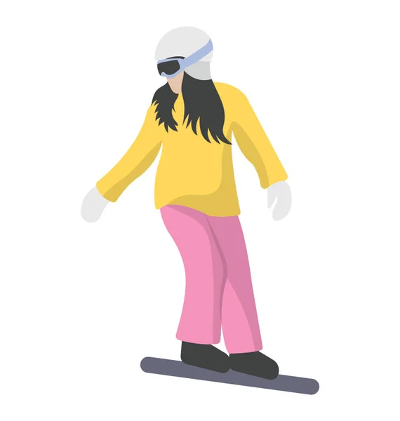 Snowboarding Ploché Ikony Zimní Sporty — Stockový vektor