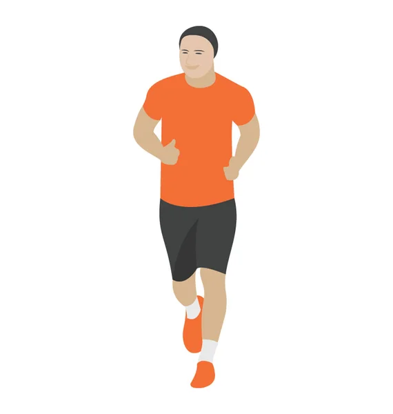 Projeto Ícone Plano Pessoa Jogging —  Vetores de Stock