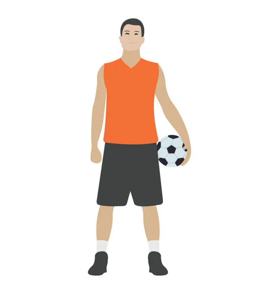 Jugador Con Pelota Mano Icono Plano Balonmano — Vector de stock