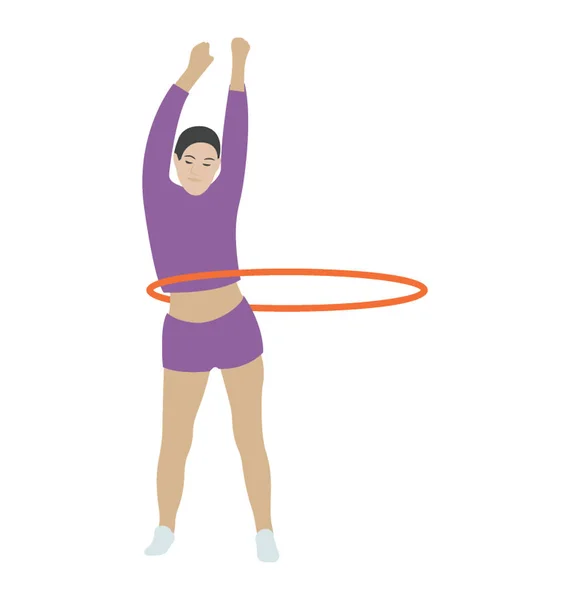 Αερόβια Άσκηση Hoop Hula Παιχνίδι — Διανυσματικό Αρχείο