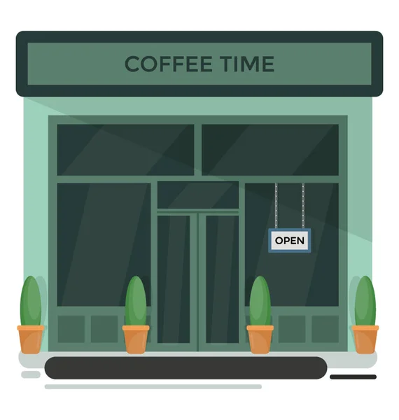 Καφές Εικονογράφηση Καφέ Κτίριο — Διανυσματικό Αρχείο