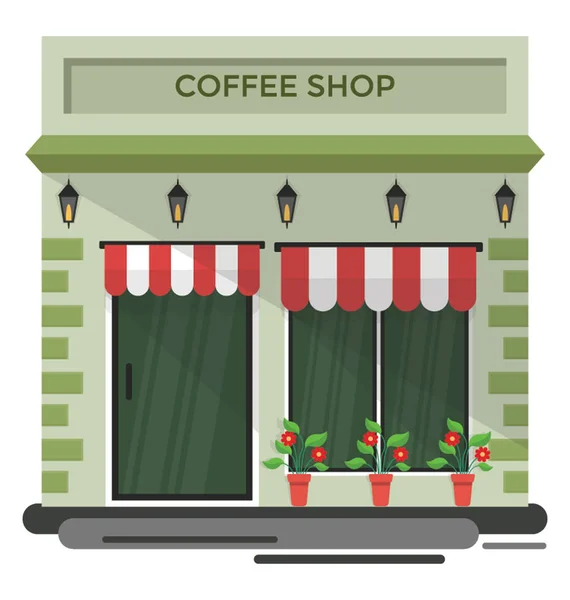 Coffee Shop Descriptive Illustration Design — Stock Vector