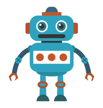 Robot düz renkli simge 