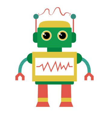 Robot düz renkli simge 