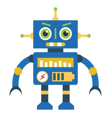 Robot düz renkli simge 