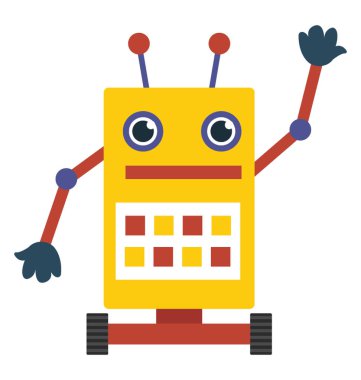 Robot karakter düz simgesi tasarım 