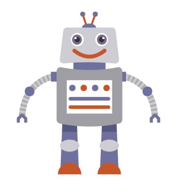 Robot karakter düz simgesi tasarım 