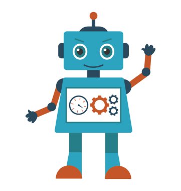 Robot karakter düz simgesi tasarım 