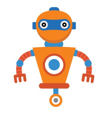 Robot karakter düz simgesi tasarım 