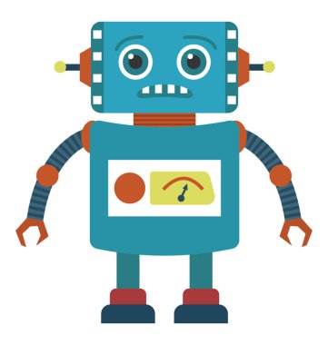 Robot karakter düz simgesi tasarım 