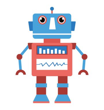 Robot karakter düz simgesi tasarım 