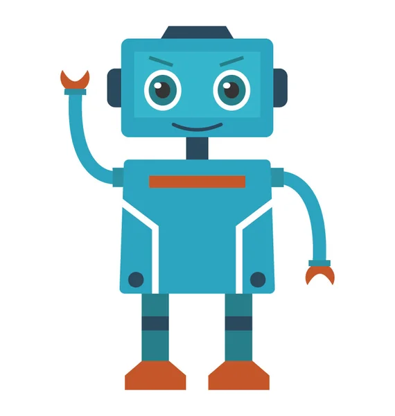 Ρομπότ Χαρακτήρα Επίπεδη Εικονίδιο Σχεδιασμός — Διανυσματικό Αρχείο