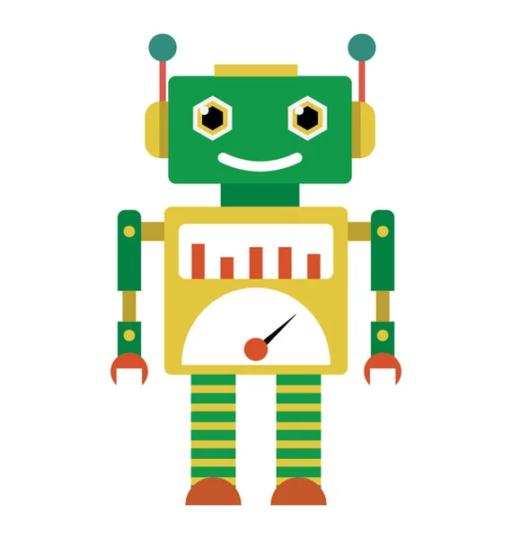 Robot Carácter Plano Icono Diseño — Vector de stock