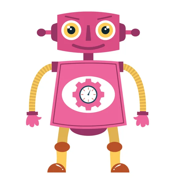 Robot Carácter Plano Icono Diseño — Vector de stock