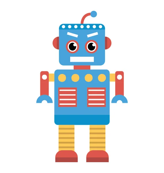 Robot Carácter Plano Icono Diseño — Vector de stock