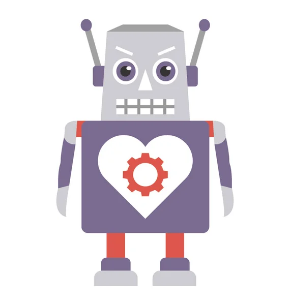 Diseño Icono Plano Robot — Vector de stock