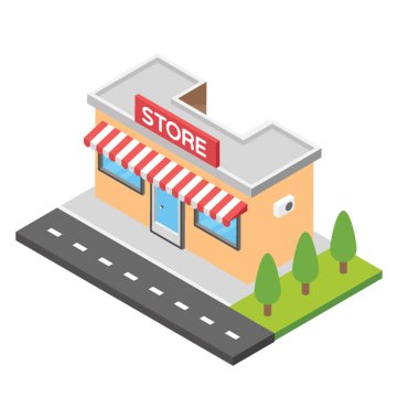 Mağaza alışveriş düz simgesi tasarım 