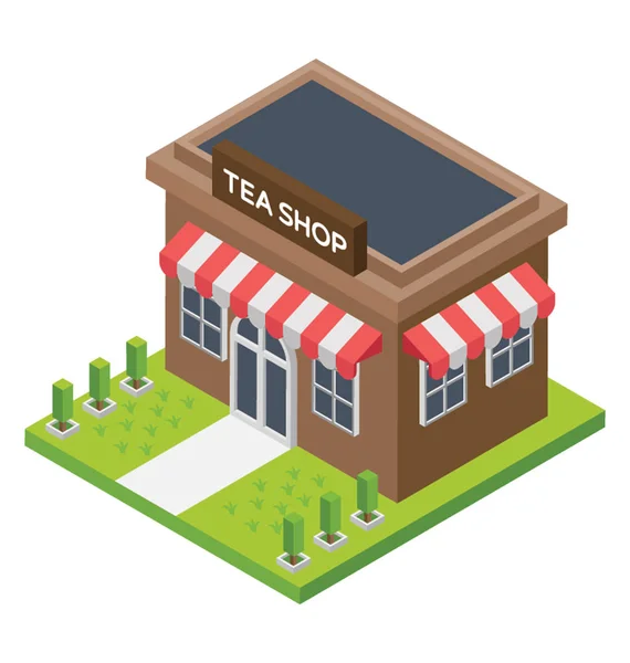 Tea Shop Flat Icon Design — Stock Vector