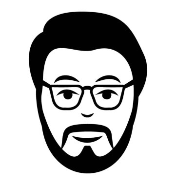 Adam karakter satırı simgesi bir insan avatar gözlük, 